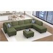 Pemberly Row 9 PCS Corduroy Flexible Combination Sectional Sofa in Olive