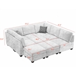 Pemberly Row 9 PCS Corduroy Flexible Combination Sectional Sofa in Cream