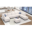 Pemberly Row 9 PCS Corduroy Flexible Combination Sectional Sofa in Cream