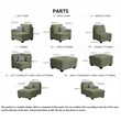 Pemberly Row 10 PCS Corduroy Flexible Combination Sectional Sofa in Olive