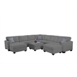 Pemberly Row 10 PCS Corduroy Flexible Combination Sectional Sofa in Dark Gray