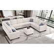 Pemberly Row 10 PCS Corduroy Flexible Combination Sectional Sofa in Cream