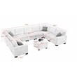 Pemberly Row 10 PCS Corduroy Flexible Combination Sectional Sofa in Cream