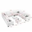 Pemberly Row 13 PCS Corduroy Flexible Combination Sectional Sofa in Olive