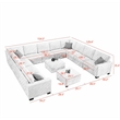Pemberly Row 13 PCS Corduroy Flexible Combination Sectional Sofa in Dark Gray