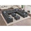 Pemberly Row 13 PCS Corduroy Flexible Combination Sectional Sofa in Dark Gray