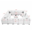Pemberly Row 16 PCS Corduroy Flexible Combination Sectional Sofa in Olive