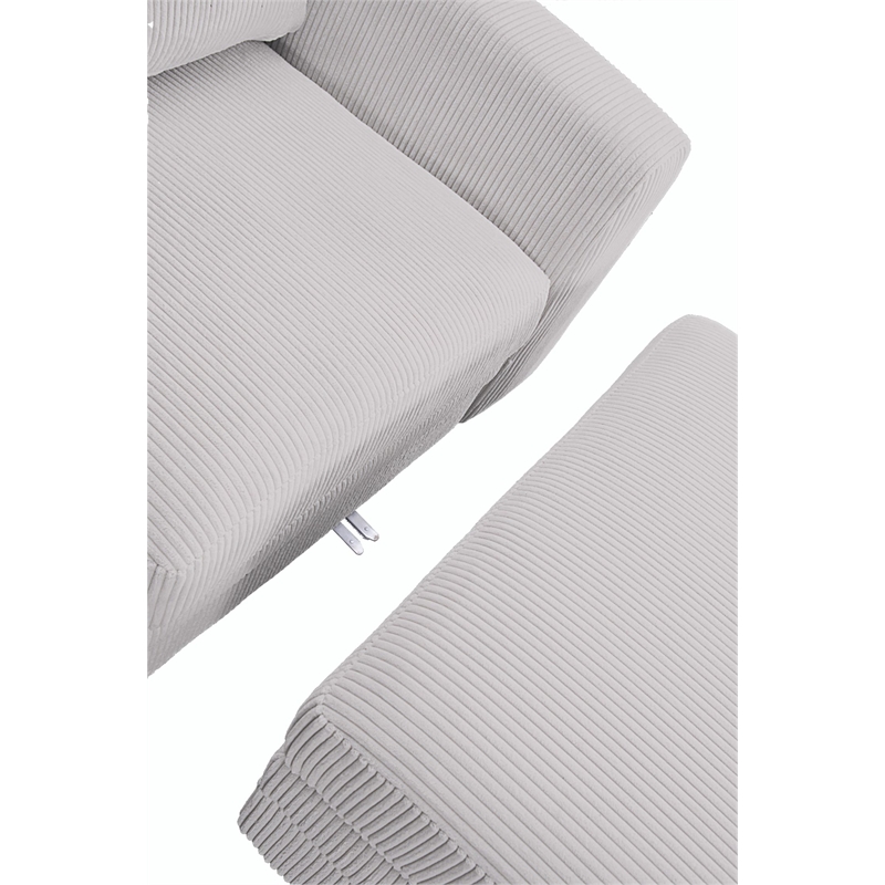 Pemberly Row 16 PCS Corduroy Flexible Combination Sectional Sofa in Cream