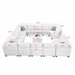 Pemberly Row 16 PCS Corduroy Flexible Combination Sectional Sofa in Dark Gray
