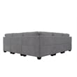 Pemberly Row 16 PCS Corduroy Flexible Combination Sectional Sofa in Dark Gray