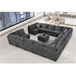 Pemberly Row 16 PCS Corduroy Flexible Combination Sectional Sofa in Dark Gray