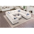 Pemberly Row 11 PCS Corduroy Flexible Combination Sectional Sofa in Cream