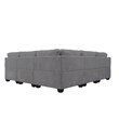 Pemberly Row 11 PCS Corduroy Flexible Combination Sectional Sofa in Dark Gray