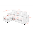 Pemberly Row Storage Reversible Conversible Sectional Sofa Sleeper in Gray