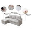 Pemberly Row Storage Reversible Conversible Sectional Sofa Sleeper in Gray