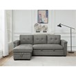 Pemberly Row Storage Reversible Conversible Sectional Sofa Sleeper in Dark Gray