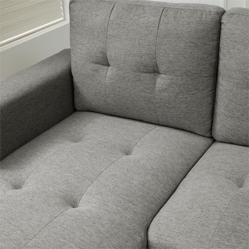 Pemberly Row Storage Reversible Conversible Sectional Sofa Sleeper in Dark Gray