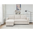 Pemberly Row Storage Reversible Conversible Sectional Sofa Sleeper in Cream