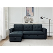 Pemberly Row Storage Reversible Conversible Sectional Sofa Sleeper in Charcoal