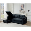 Pemberly Row Storage Reversible Conversible Sectional Sofa Sleeper in Charcoal