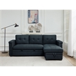 Pemberly Row Storage Reversible Conversible Sectional Sofa Sleeper in Charcoal
