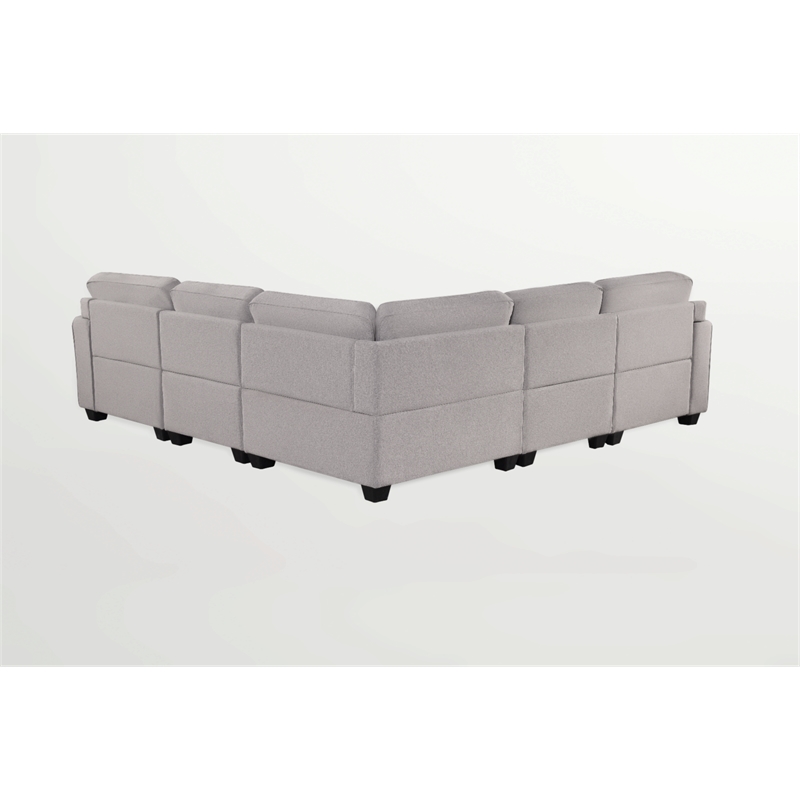 Pemberly Row Flexible Combination Modular Sectional Sofa in Gray