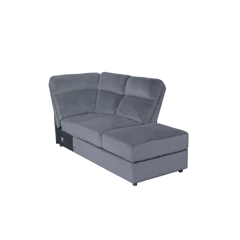 Pemberly Row Recliner Storage Upholstery Sectional Sofa Couch in Gray