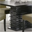 Pemberly Row Contemporary Rectangle Pedestal Wood Dining Table in Black