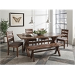 Pemberly Row 6-piece Farmhouse Wood Dining Room Set Knotty Nutmeg and Gray