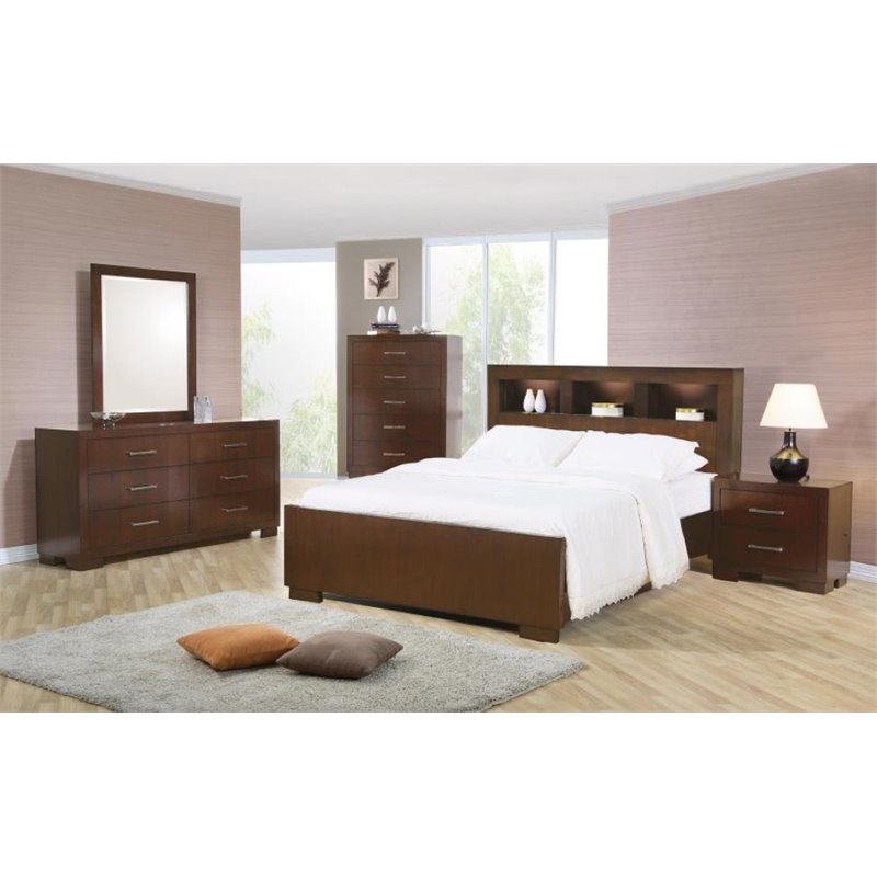 Pemberly Row 5-Piece Wood California King Storage Bedroom Set in Cappuccino
