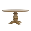 Pemberly Row Traditional Round Pedestal Wood Dining Table in Natural