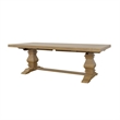 Pemberly Row Extendable Double Pedestal Wood Dining Table in Natural