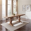 Pemberly Row Extendable Double Pedestal Wood Dining Table in Natural