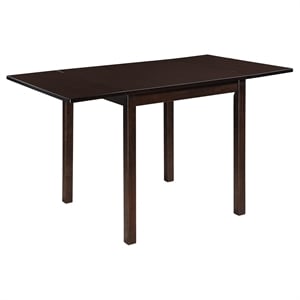 Pemberly Row Transitional Wood Dining Table with Drop Leaf in Cappuccino