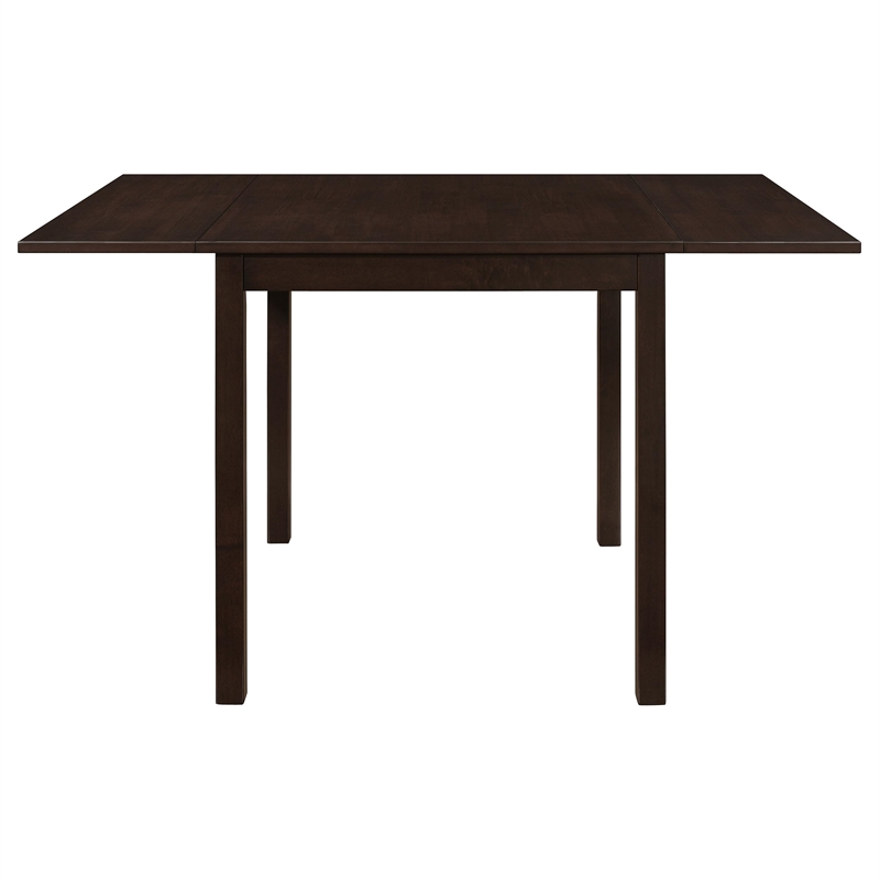 Pemberly Row Transitional Wood Dining Table with Drop Leaf in Cappuccino
