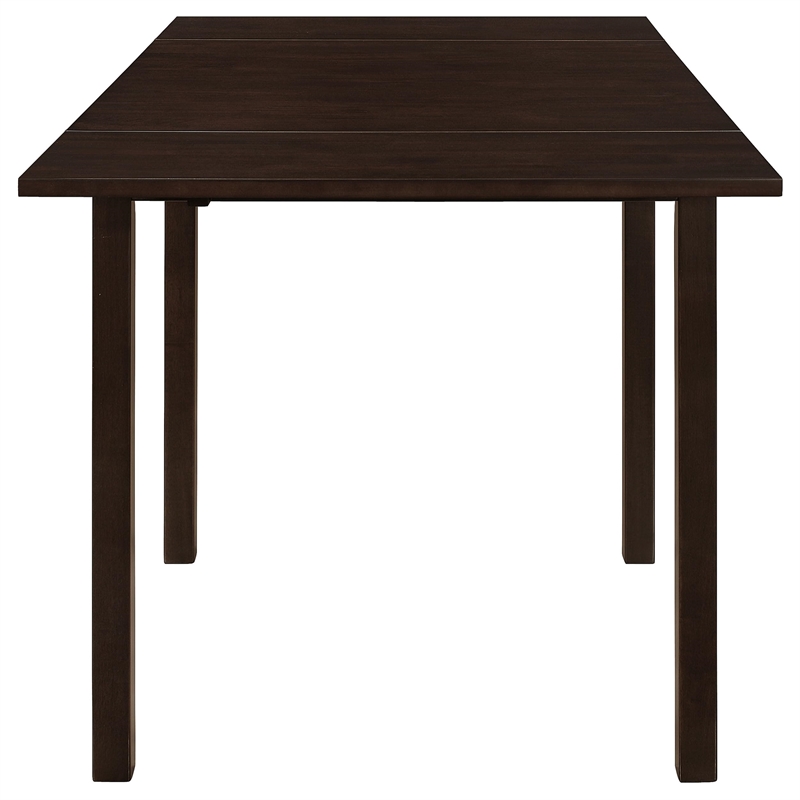 Pemberly Row Transitional Wood Dining Table with Drop Leaf in Cappuccino