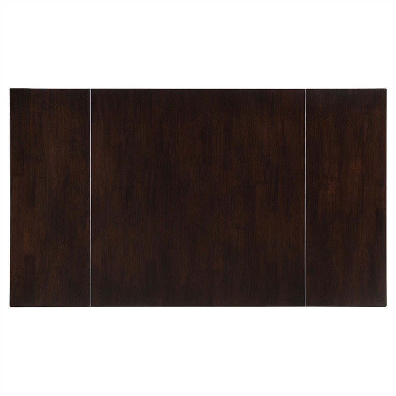 Pemberly Row Transitional Wood Dining Table with Drop Leaf in Cappuccino