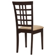 Pemberly Row Transitional Lattice Back Wood Dining Chairs in Cappuccino