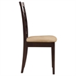 Pemberly Row Transitional Lattice Back Wood Dining Chairs in Cappuccino