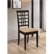 Pemberly Row Transitional Lattice Back Wood Dining Chairs in Cappuccino