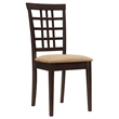 Pemberly Row Transitional Lattice Back Wood Dining Chairs in Cappuccino