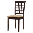 Pemberly Row Transitional Lattice Back Wood Dining Chairs in Cappuccino