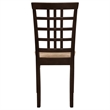 Pemberly Row Transitional Lattice Back Wood Dining Chairs in Cappuccino