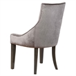Pemberly Row Transitional Upholstered Velvet Demi Wing Chairs in Gray