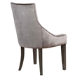 Pemberly Row Transitional Upholstered Velvet Demi Wing Chairs in Gray