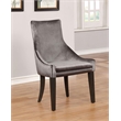 Pemberly Row Transitional Upholstered Velvet Demi Wing Chairs in Gray
