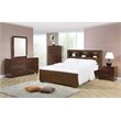 Pemberly Row Contemporary Bookcase Wood Queen Platform Bed in Cappuccino