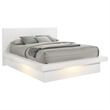 Pemberly Row Wood Eastern King Platform Bed with Rail Seating in White