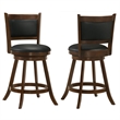 Pemberly Row Upholstered Faux Leather Swivel Counter Height Stools in Black