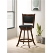 Pemberly Row Upholstered Faux Leather Swivel Counter Height Stools in Black
